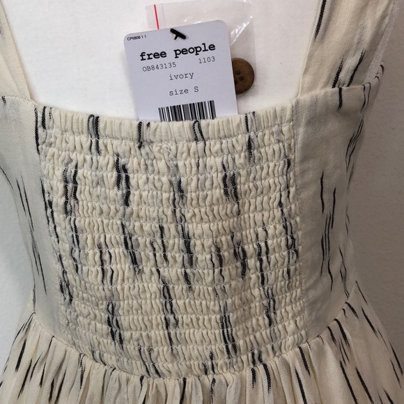 NWT - Free People Caldasi Tie Front Midi Dress - Picture 10 of 14